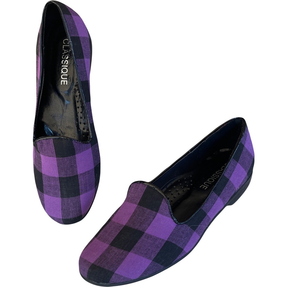 Plaid Flats Size 6